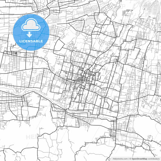 Vector PDF map of Blitar, Indonesia