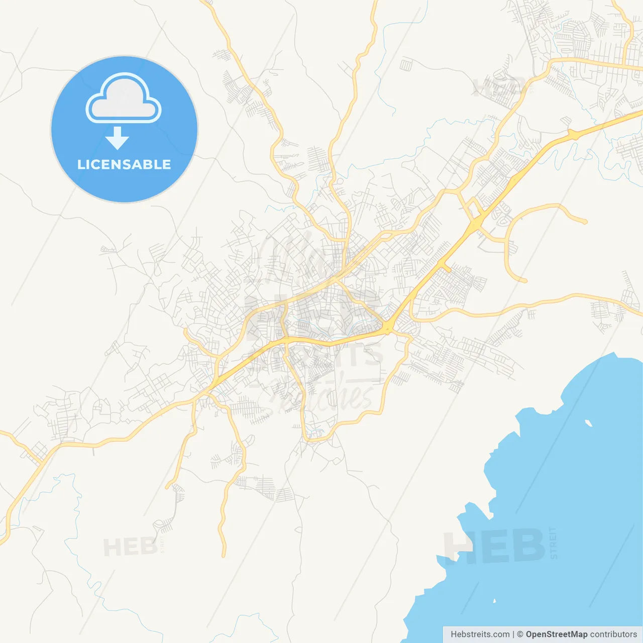 Empty vector map of La Chorrera, Panamá Oeste, Panama