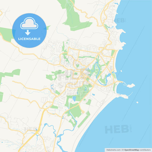 Printable street map of Coffs Harbour, Australia