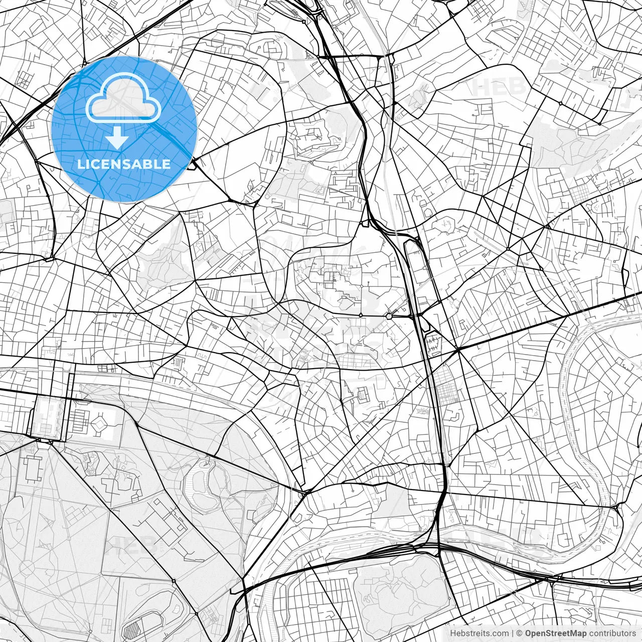 Vector PDF map of Fontenay-sous-Bois, France