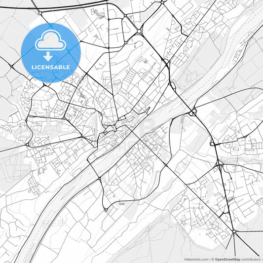 Vector PDF map of Blois, France