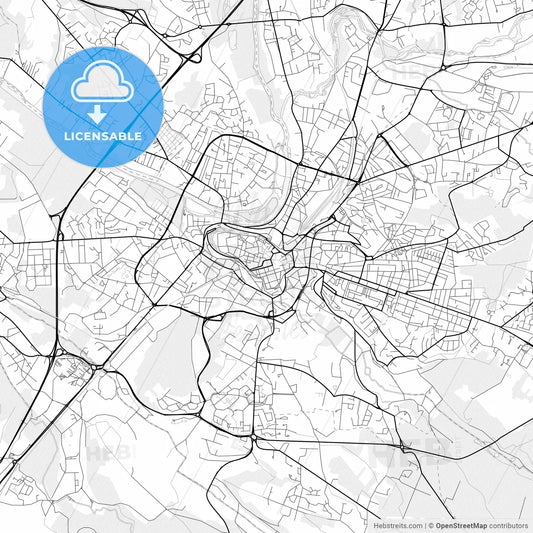 Vector PDF map of Angoulême, France