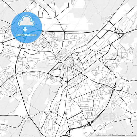 Vector PDF map of Dreux, France