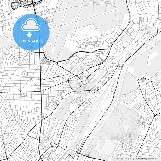 Vector PDF map of Athis-Mons, France