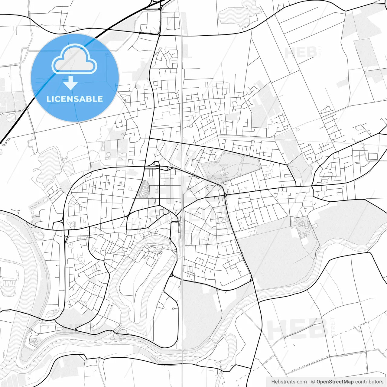 Vector PDF map of Leer, Germany