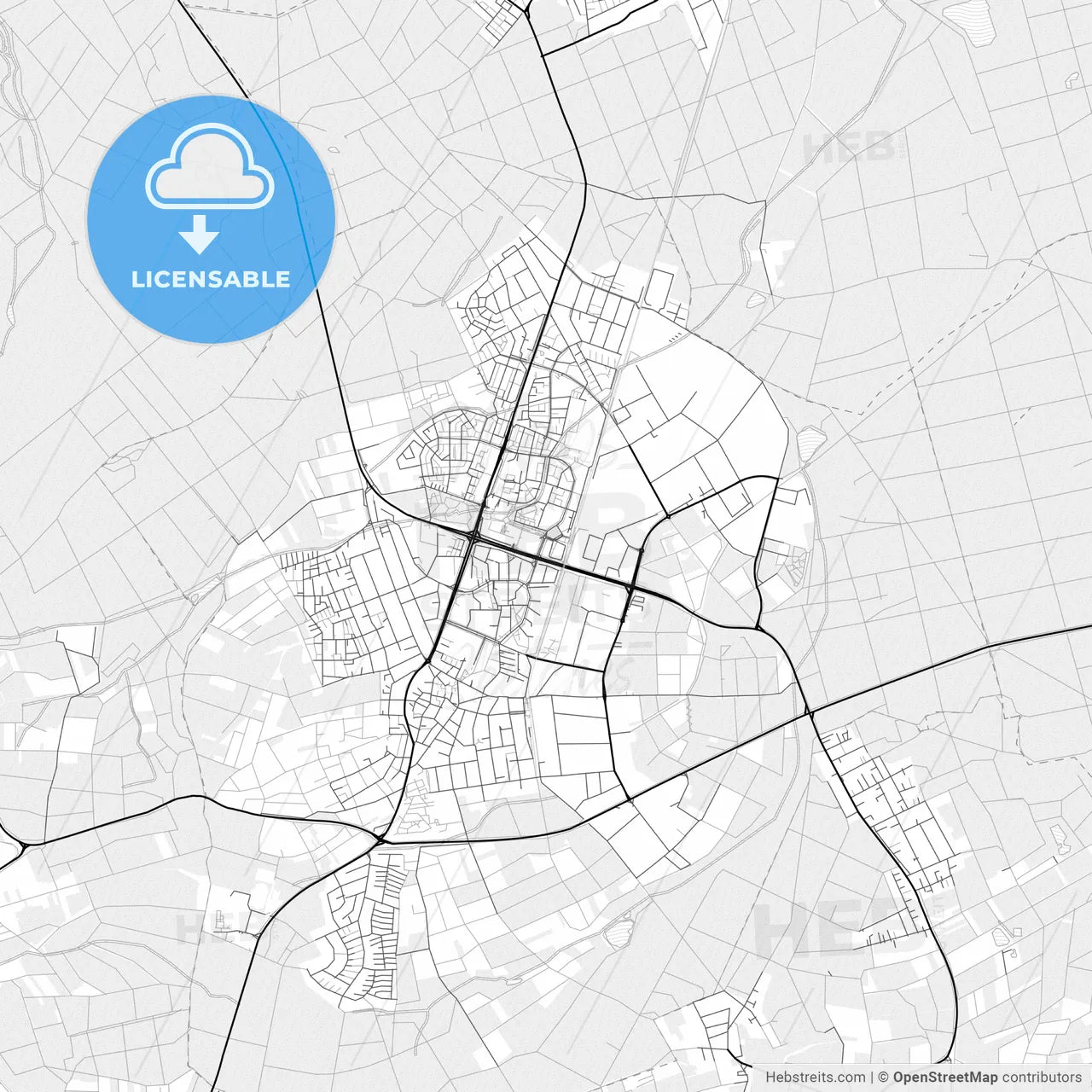 Vector PDF map of Dietzenbach, Germany