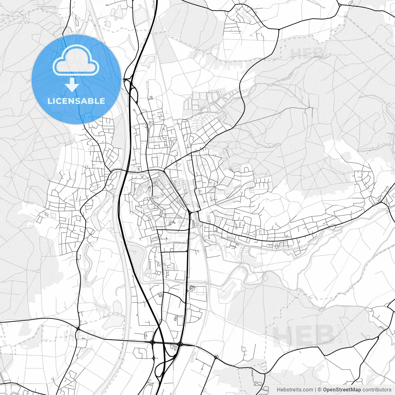 Vector PDF map of Forchheim, Germany
