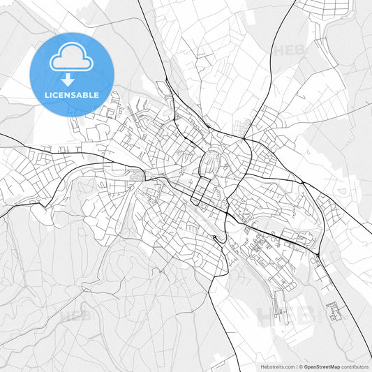 Vector PDF map of Sopron, Hungary