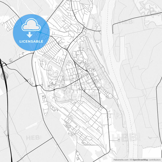 Vector PDF map of Dunaújváros, Hungary
