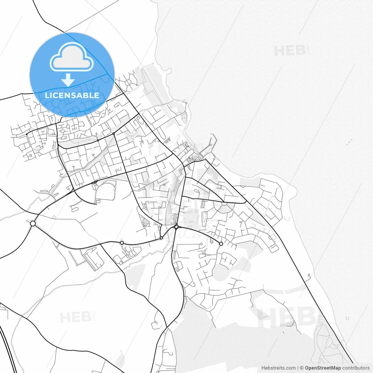 Vector PDF map of Balbriggan, Ireland