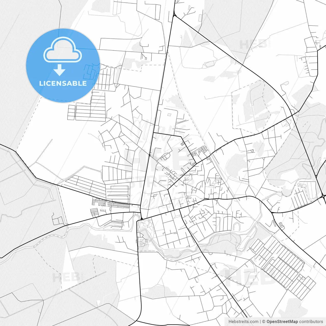 Vector PDF map of Šilutė, Lithuania