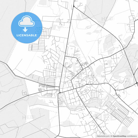 Vector PDF map of Šilutė, Lithuania