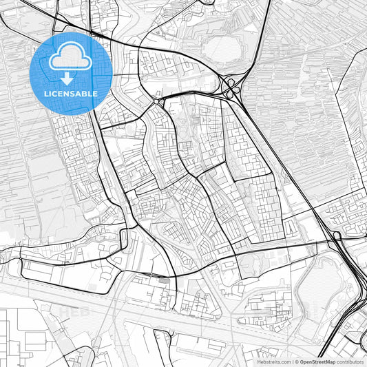 Vector PDF map of Zaanstad, Netherlands
