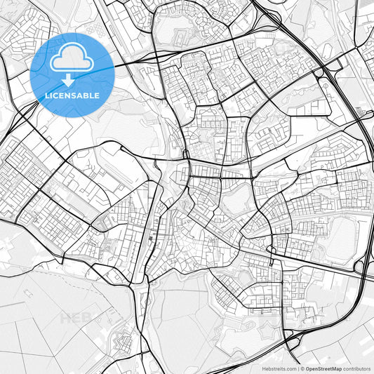 Vector PDF map of s-Hertogenbosch, Netherlands