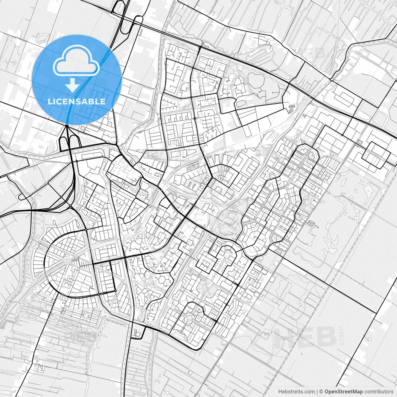 Vector PDF map of Purmerend, Netherlands