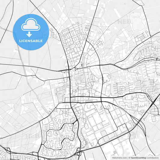 Vector PDF map of Emmen, Netherlands