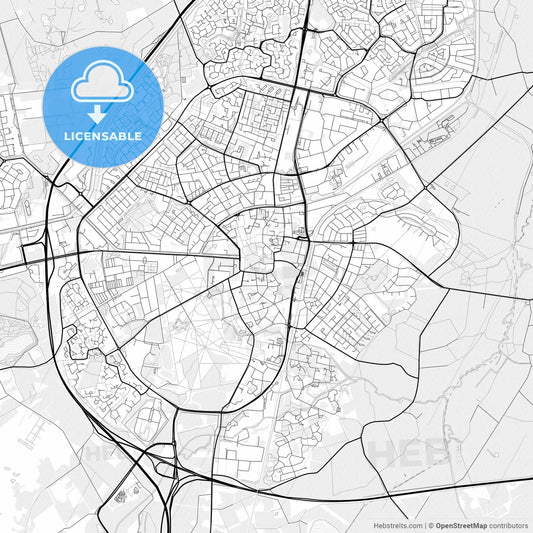 Vector PDF map of Assen, Netherlands