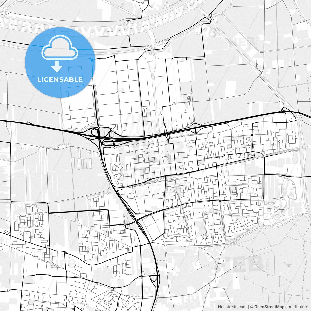 Vector PDF map of Waalwijk, Netherlands