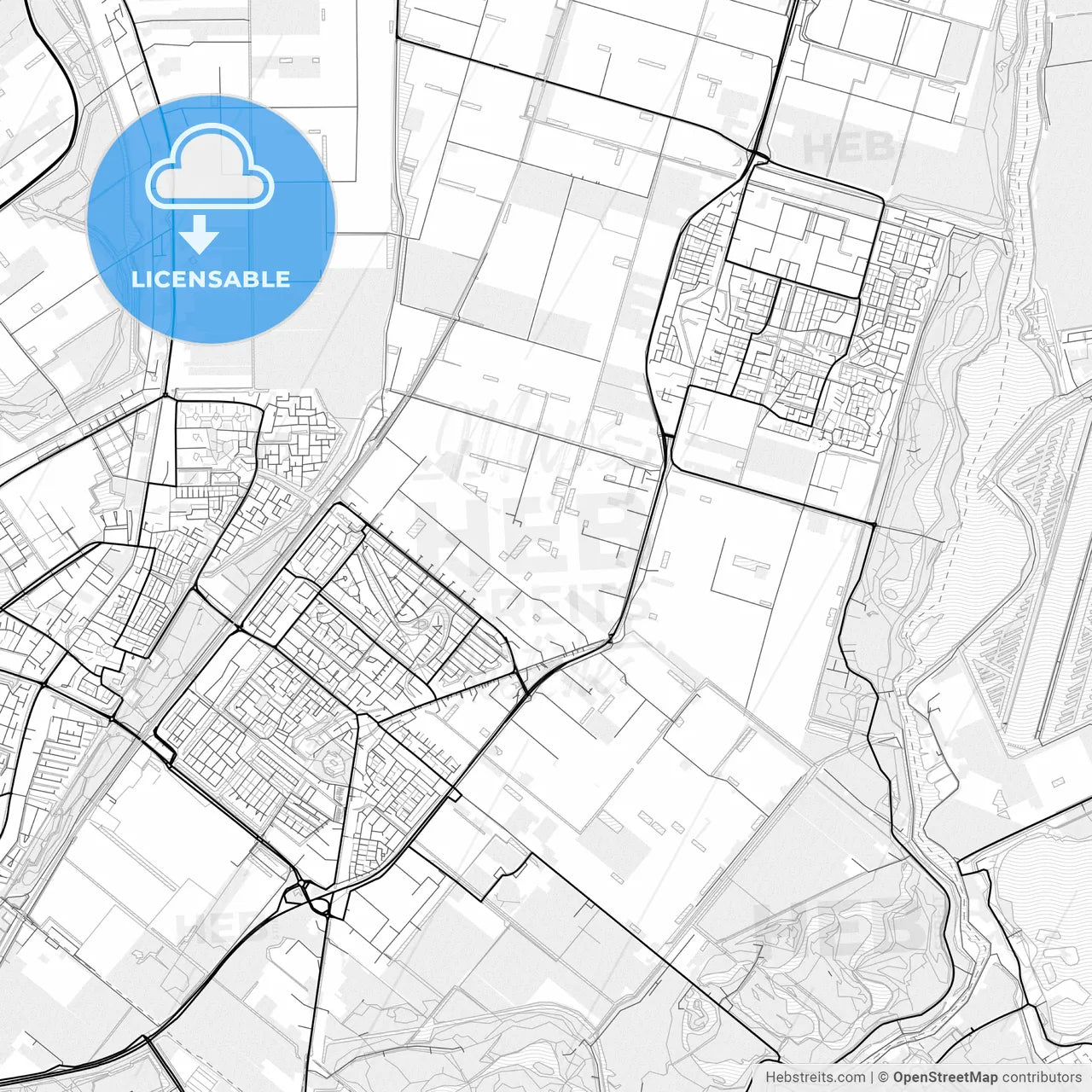 Vector PDF map of Lansingerland, Netherlands