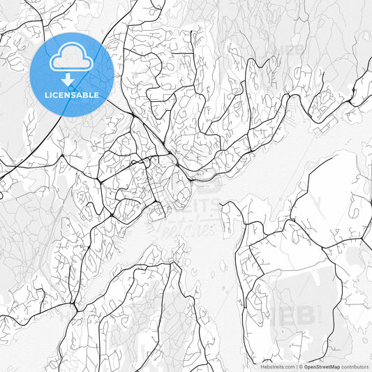 Vector PDF map of Arendal, Norway