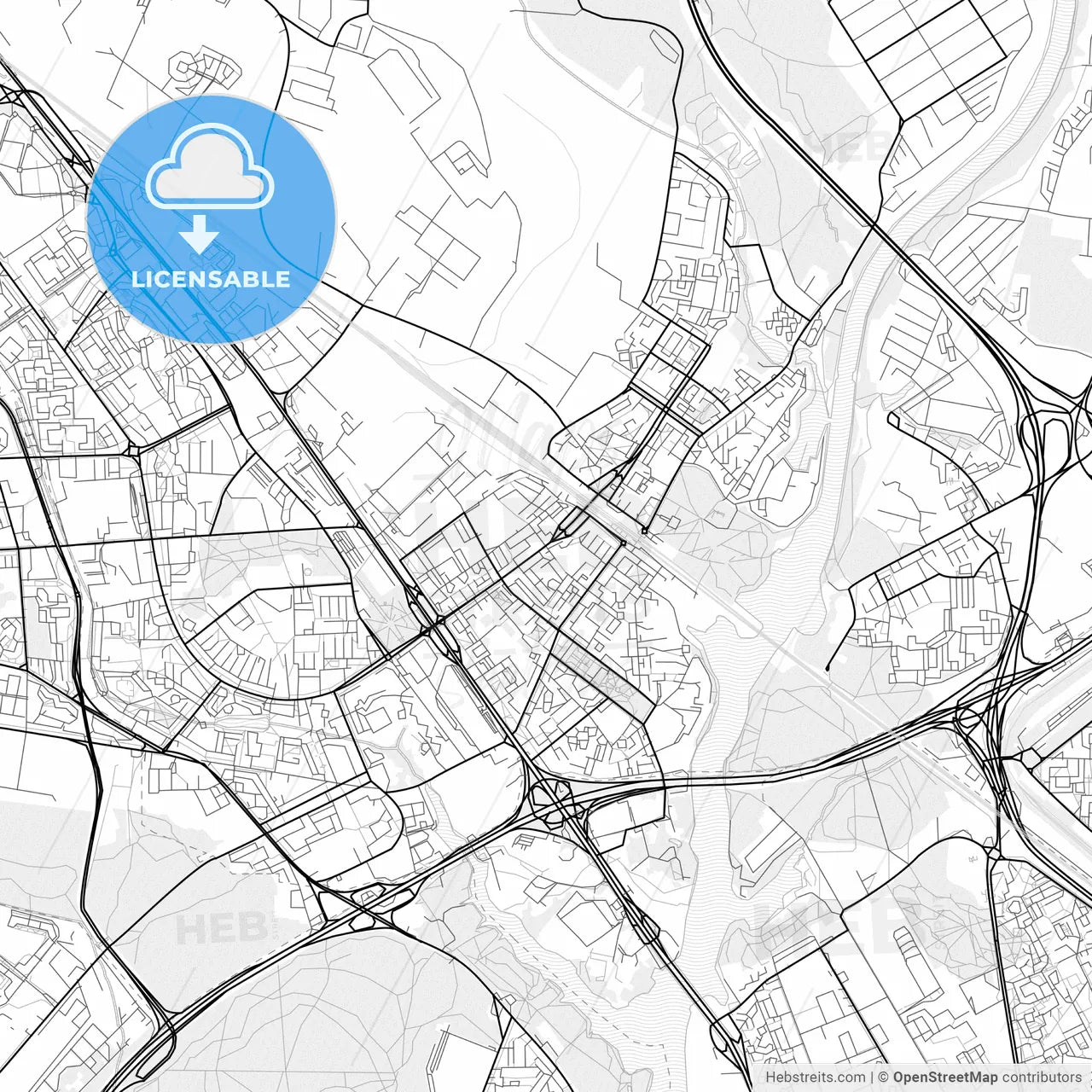 Vector PDF map of Khimki, Russia