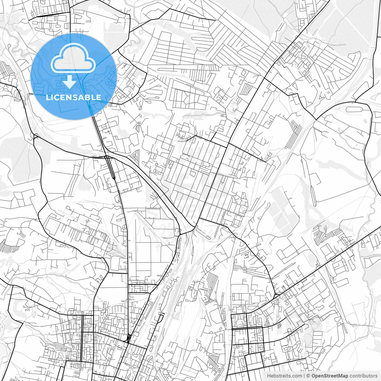 Vector PDF map of Kaluga, Russia