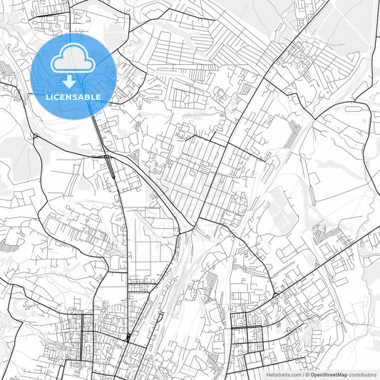 Vector PDF map of Kaluga, Russia