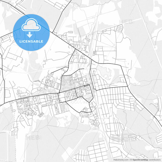Vector PDF map of Lobnya, Russia