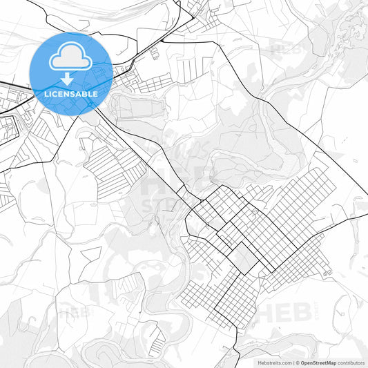 Vector PDF map of Orsk, Russia