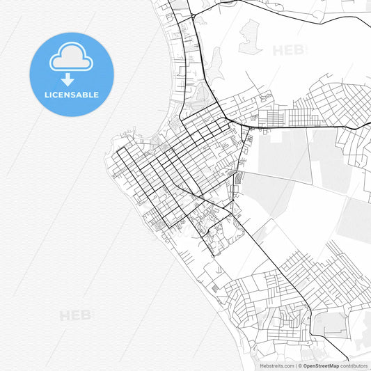 Vector PDF map of Anapa, Russia