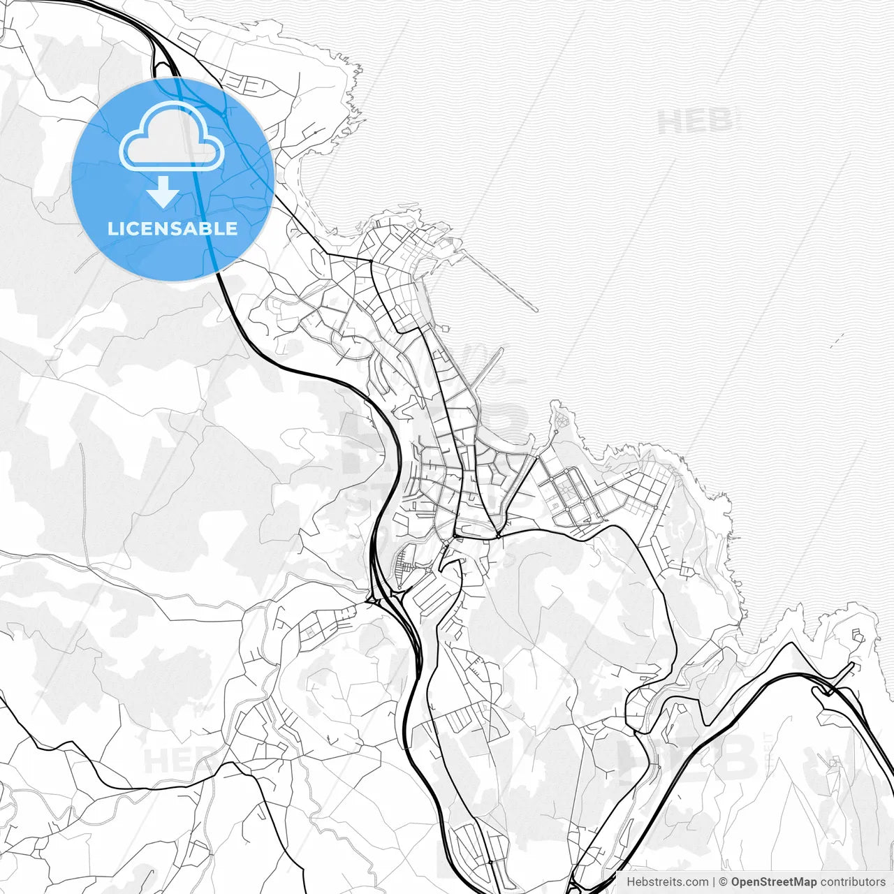 Vector PDF map of Castro-Urdiales, Spain