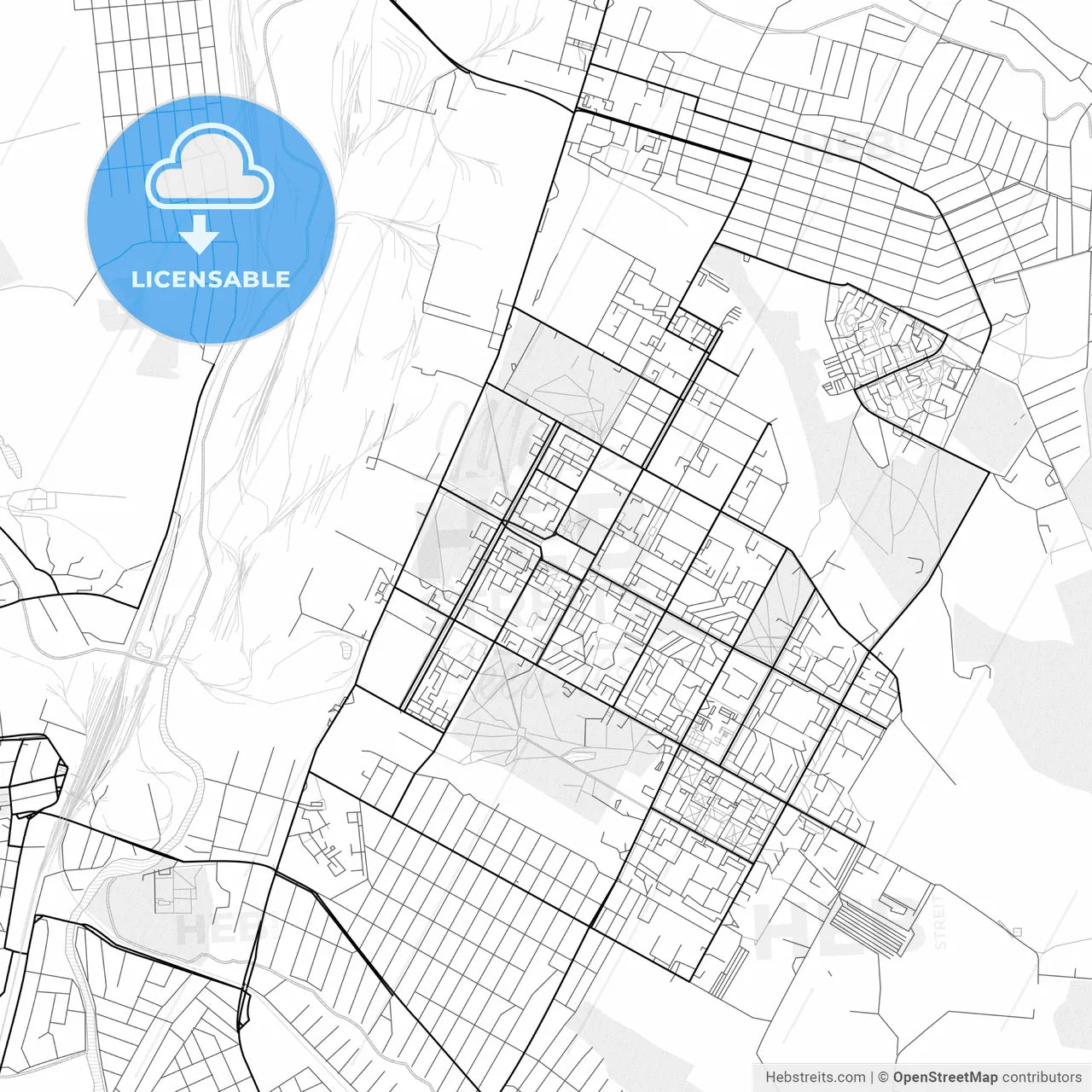 Vector PDF map of Kramatorsk, Ukraine