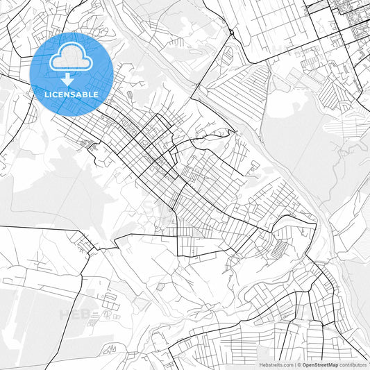 Vector PDF map of Lysychansk, Ukraine