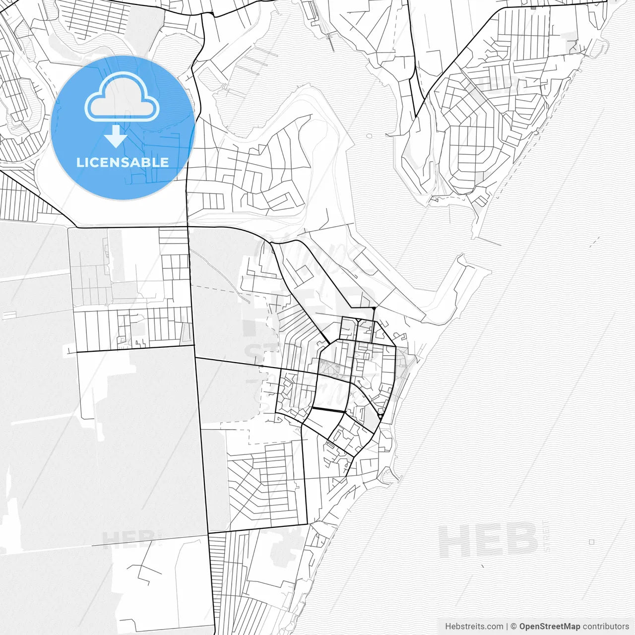 Vector PDF map of Chornomorsk, Ukraine