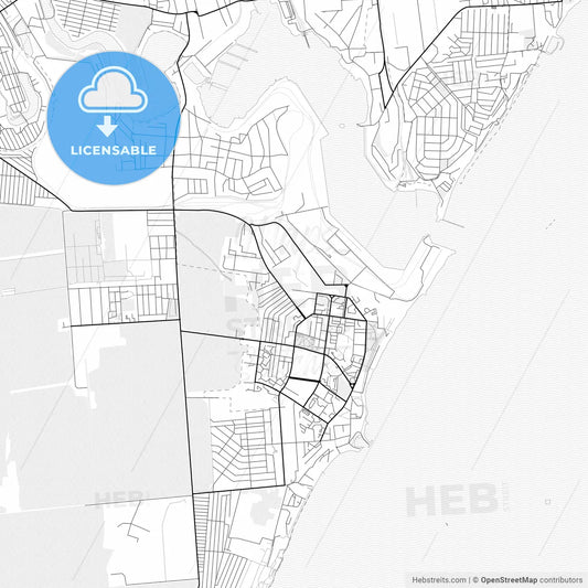 Vector PDF map of Chornomorsk, Ukraine