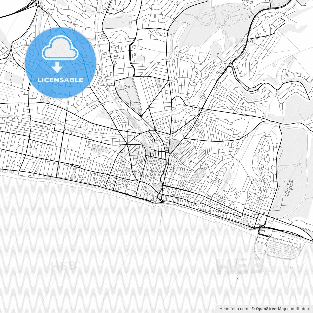 Vector PDF map of Brighton and Hove, England