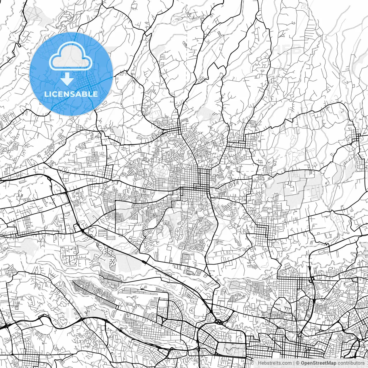Vector PDF map of San Francisco, Costa Rica