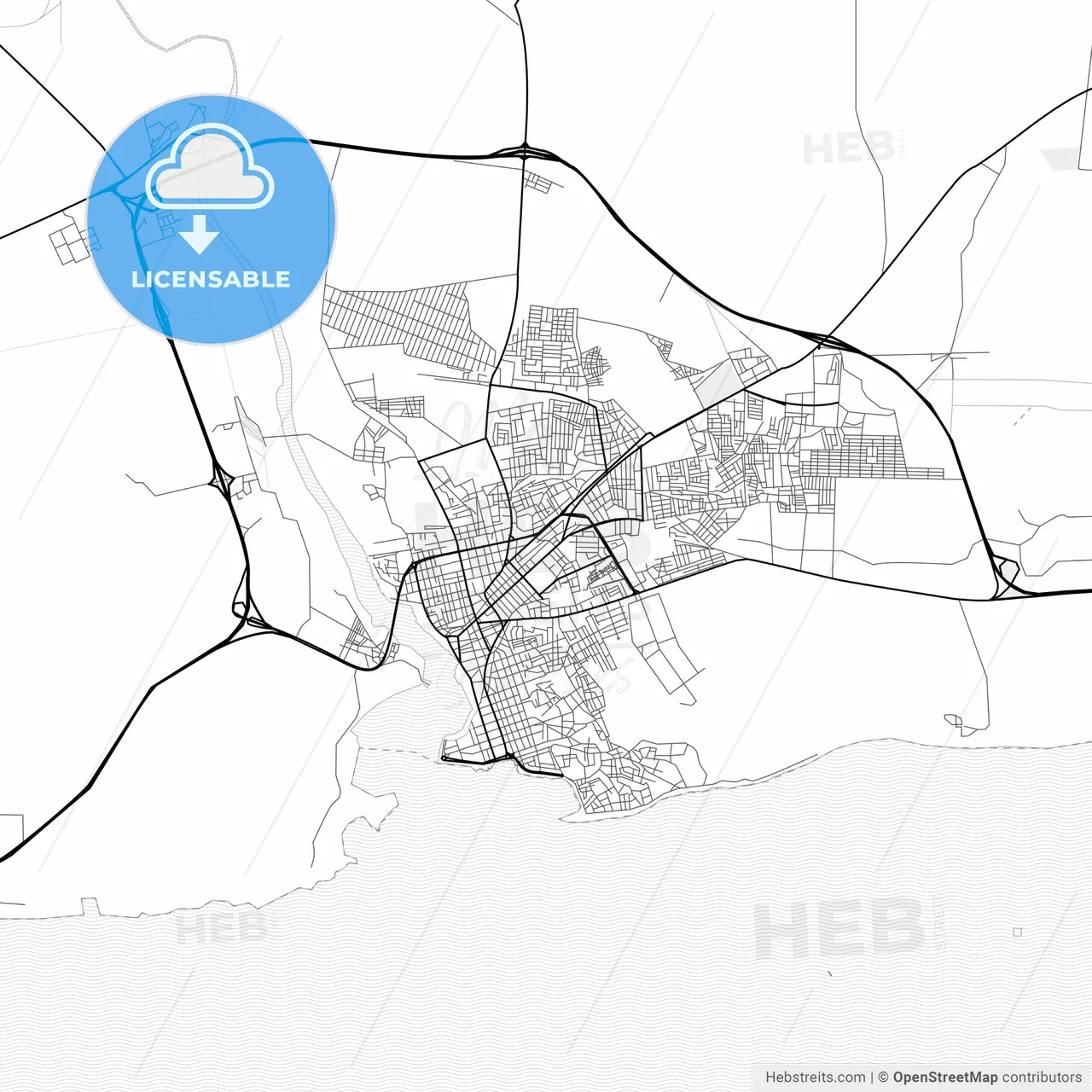 Vector PDF map of San Pedro de Macorís, Dominican Republic