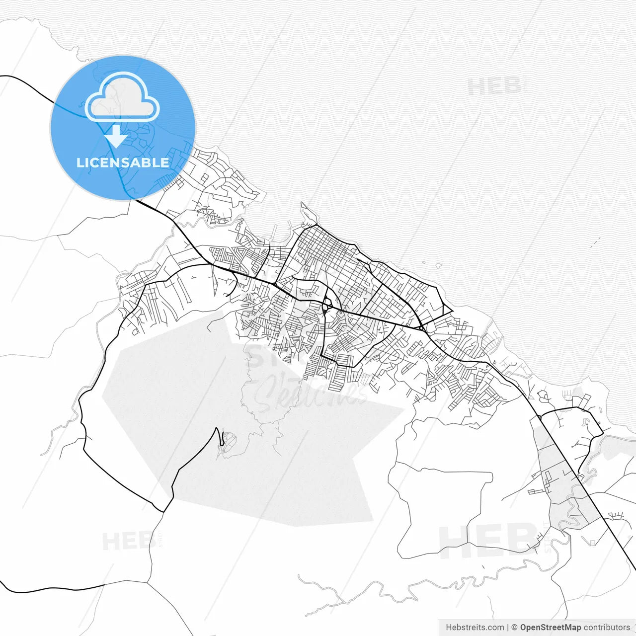 Vector PDF map of Puerto Plata, Dominican Republic