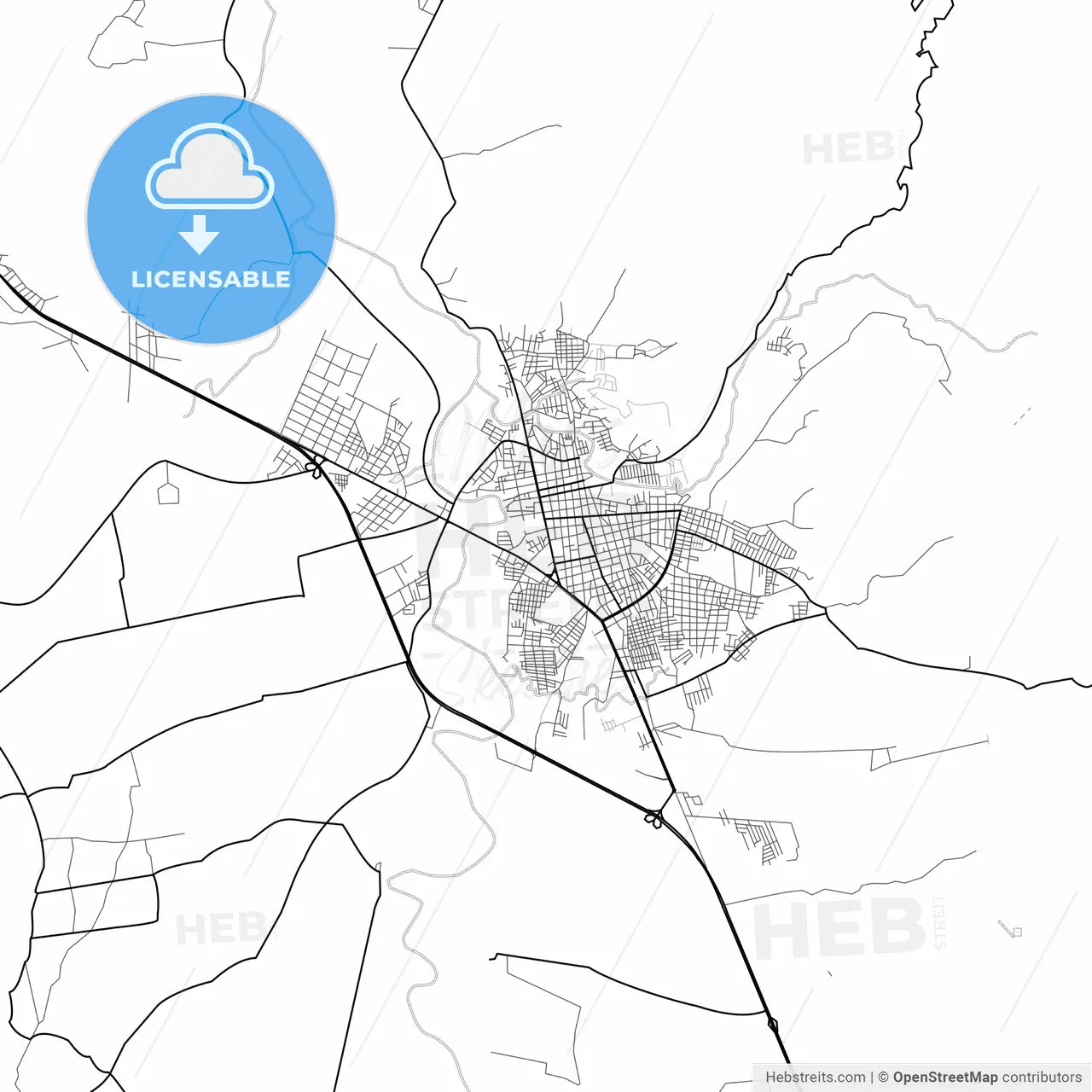 Vector PDF map of Comayagua, Honduras