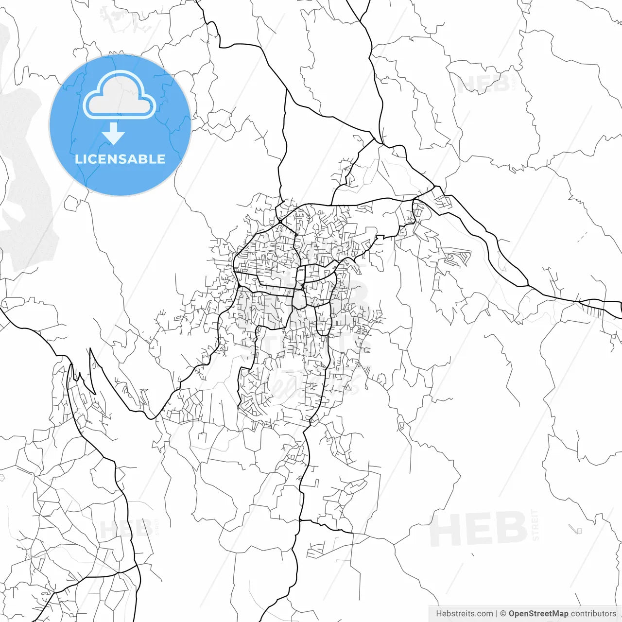 Vector PDF map of Mandeville, Jamaica