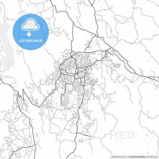 Vector PDF map of Mandeville, Jamaica