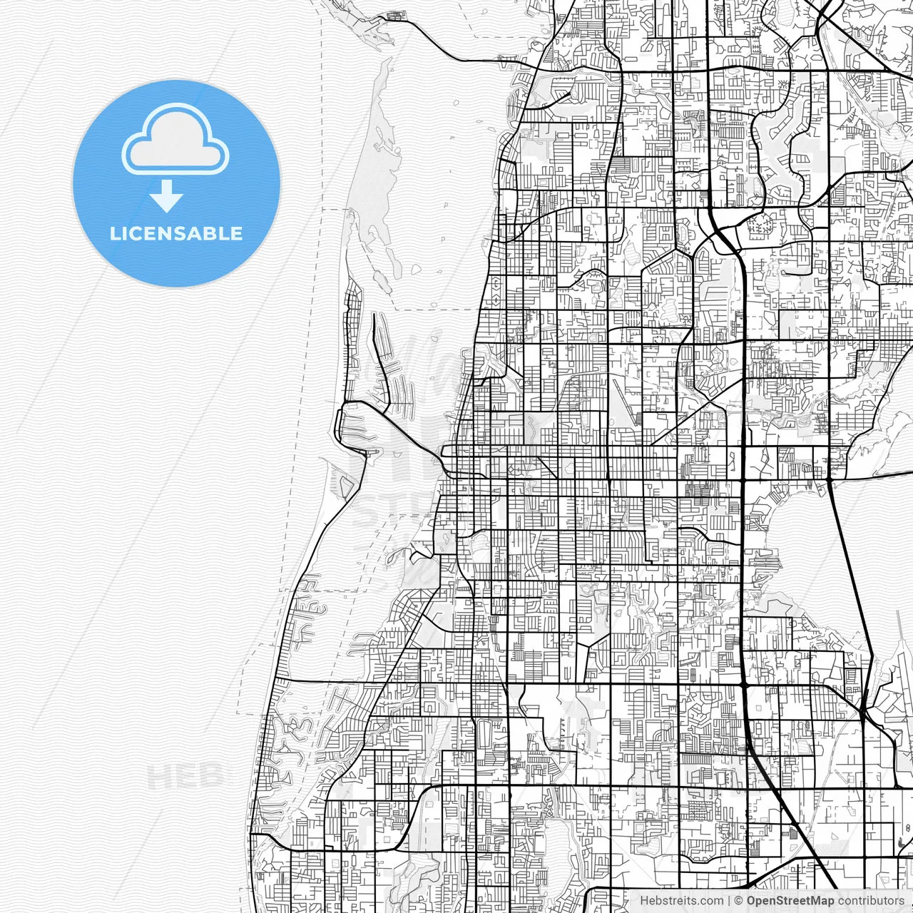 Vector PDF map of Clearwater, Florida, United States