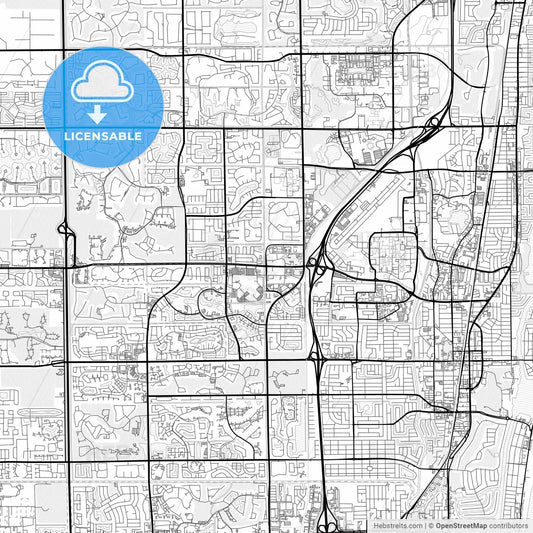 Vector PDF map of Boca Raton, Florida, United States