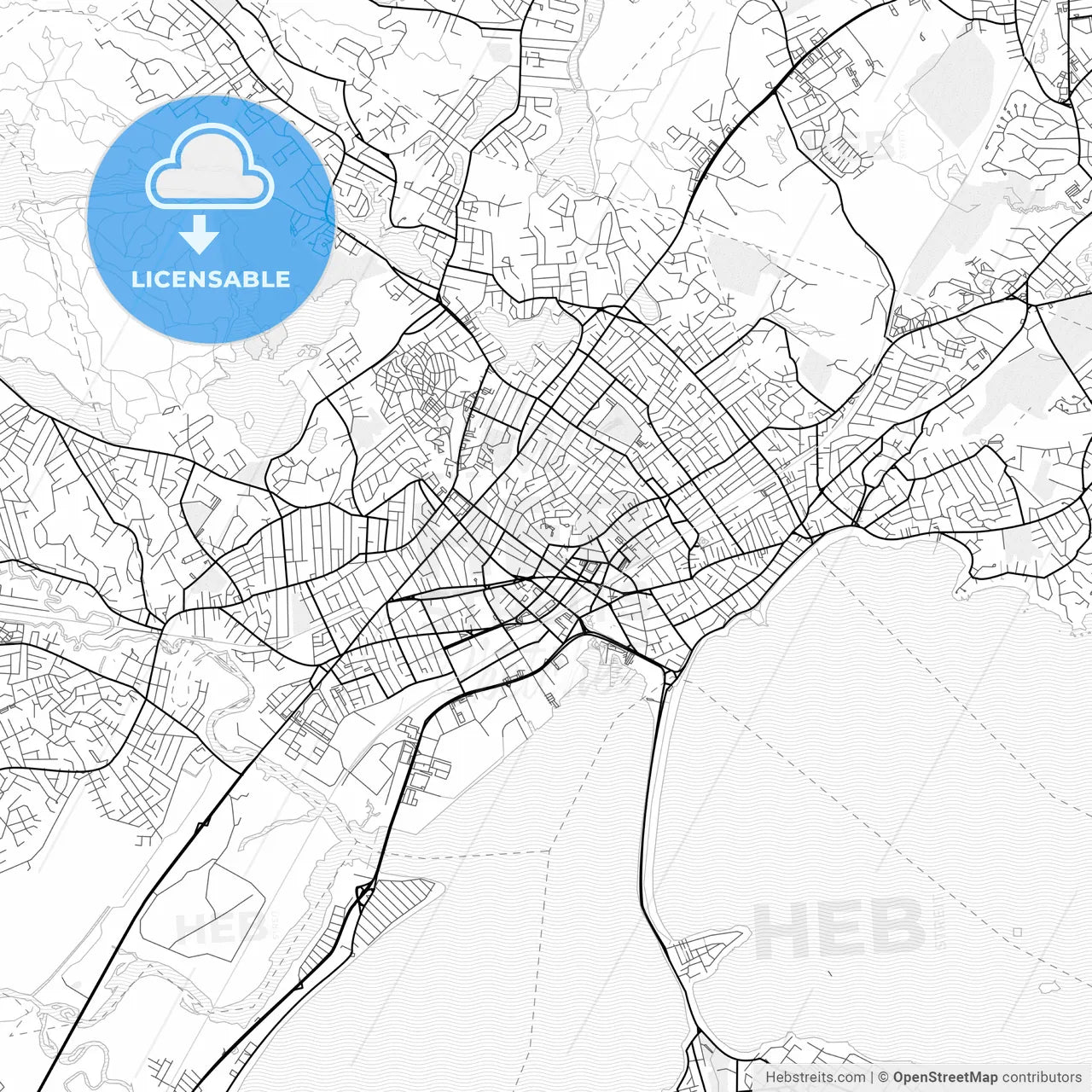 Vector PDF map of Lynn, Massachusetts, United States