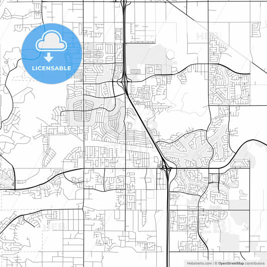 Vector PDF map of Menifee, California, United States