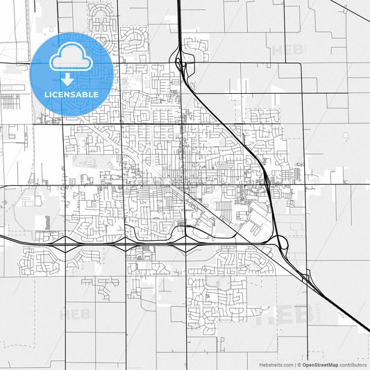 Vector PDF map of Manteca, California, United States