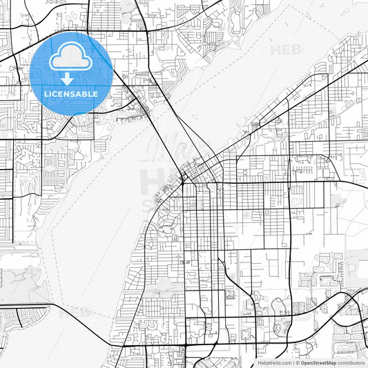 Vector PDF map of Fort Myers, Florida, United States