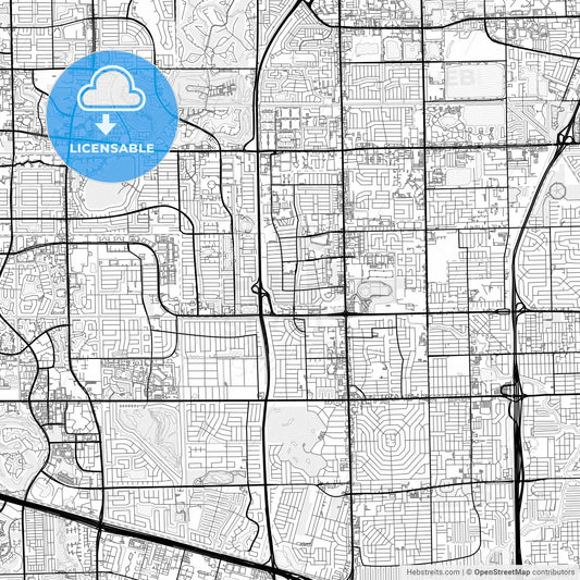 Vector PDF map of Lauderhill, Florida, United States