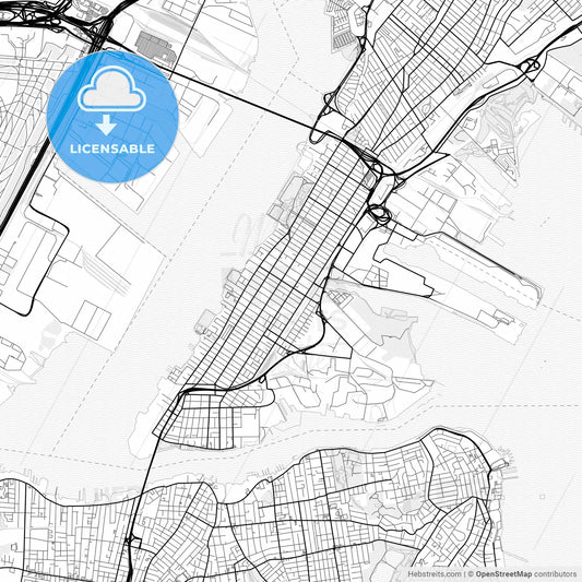 Vector PDF map of Bayonne, New Jersey, United States